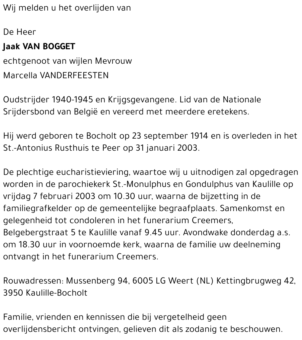Jaak Van Bogget