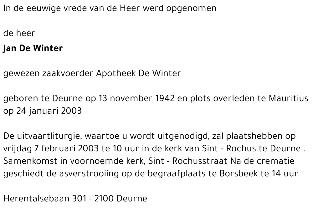 Jan De Winter