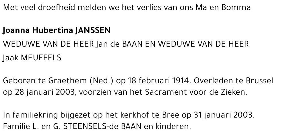 Joanna Hubertina Janssen