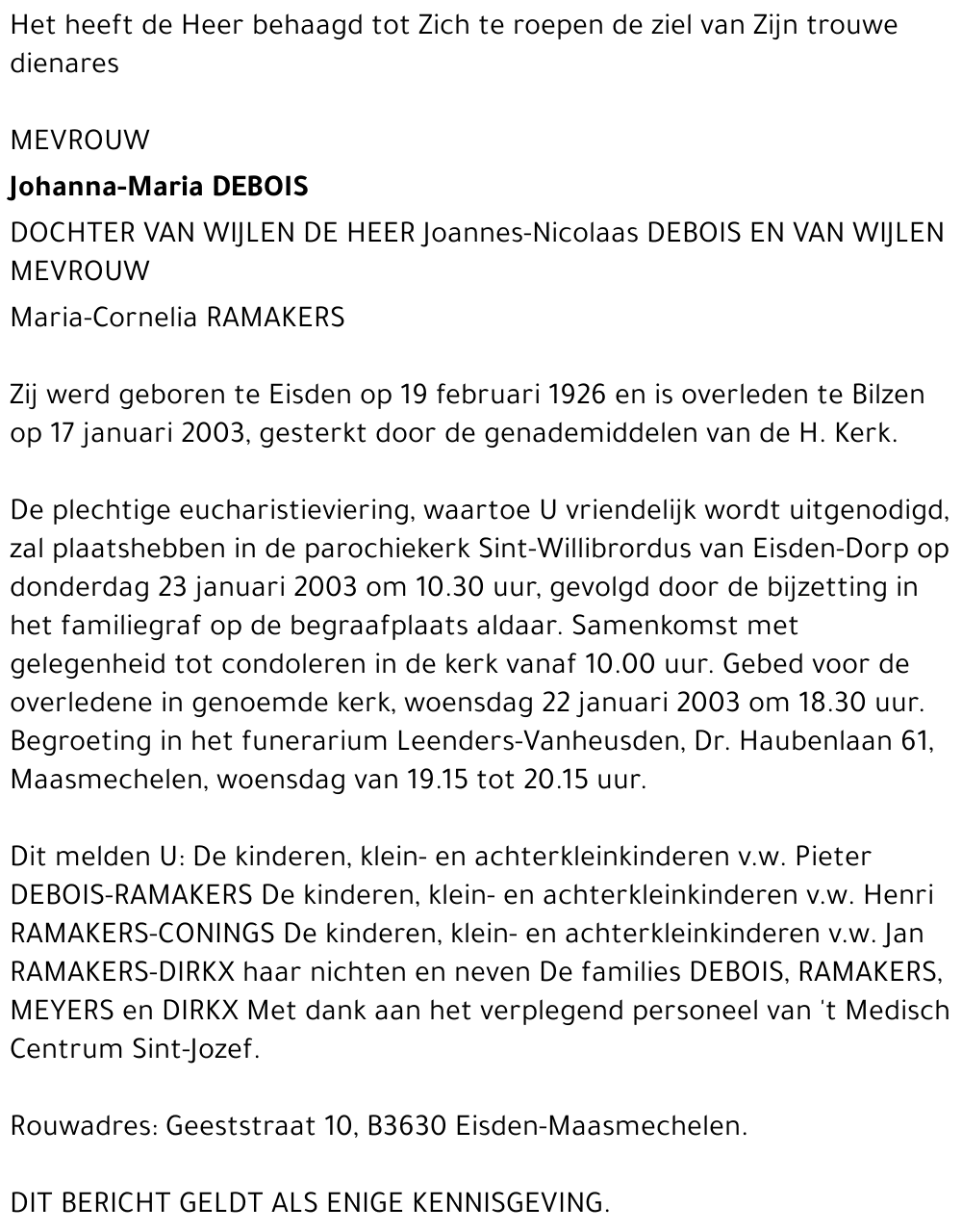 Johanna-Maria Debois