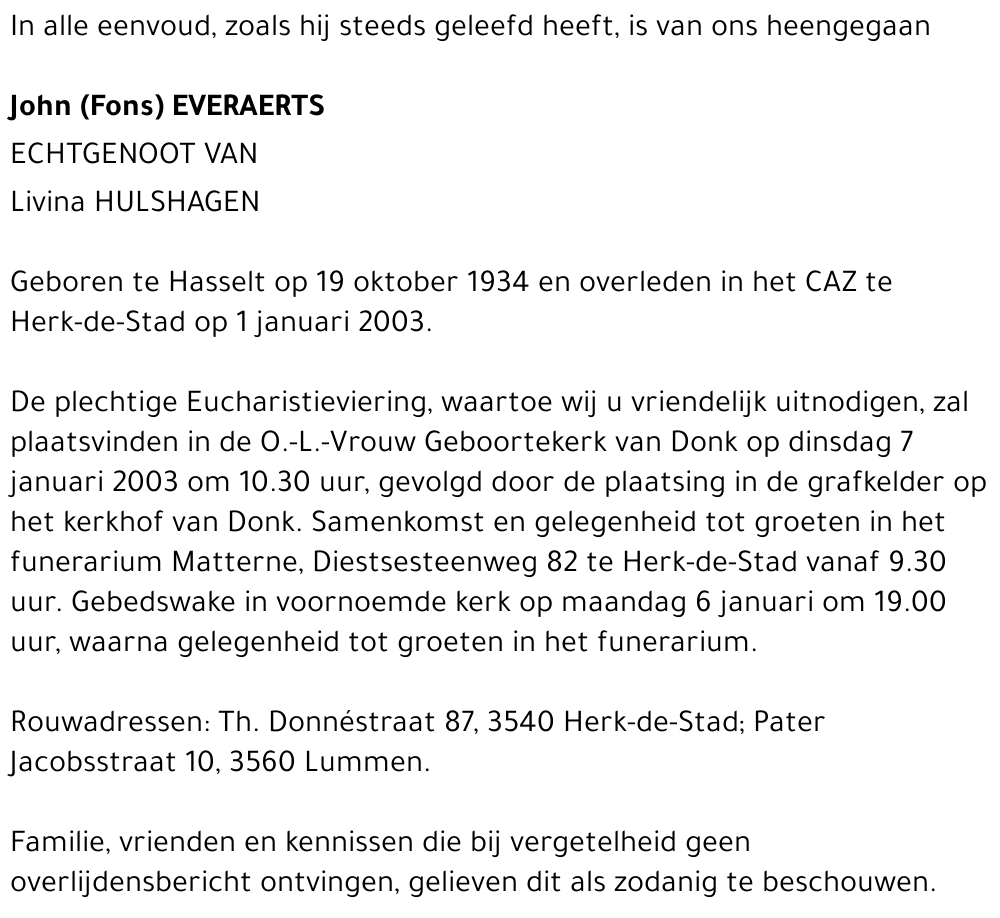 John (Fons) Everaerts