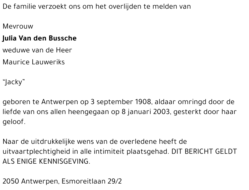 Julia Van den Bussche