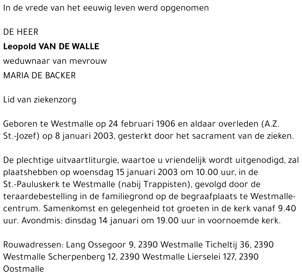 Leopold Van De Walle