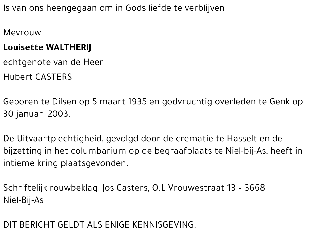 Louisette WALTHERIJ