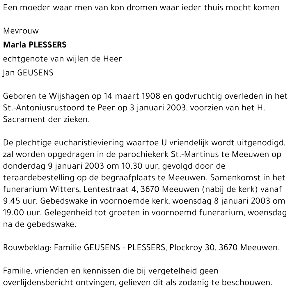 Maria PLESSERS
