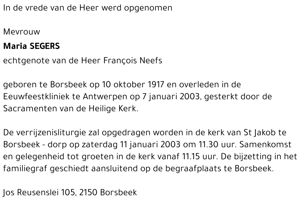 Maria Segers