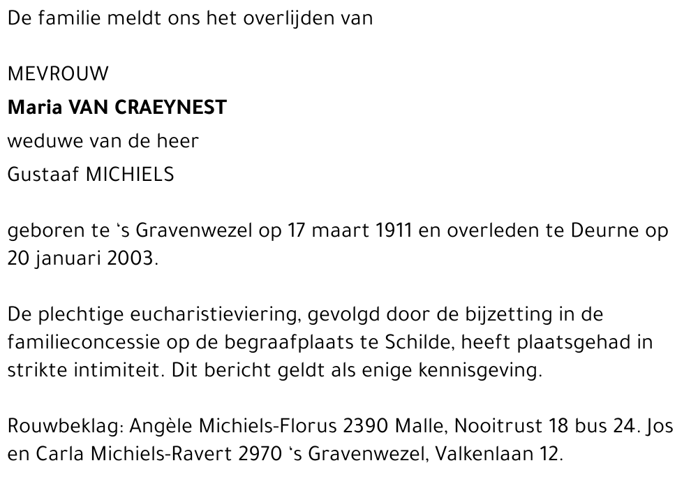 Maria Van Craeynest