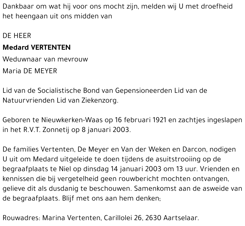 MEDARD VERTENTEN