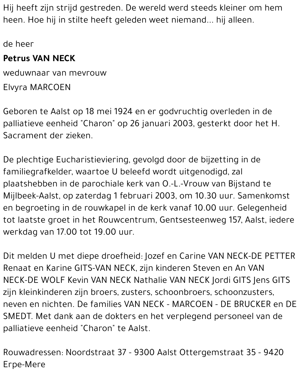 PETRUS VAN NECK