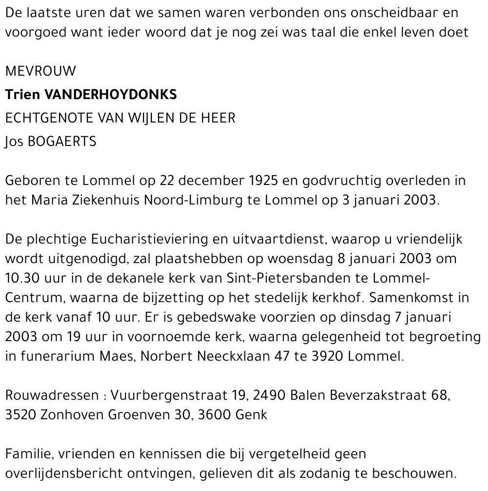 Trien Vanderhoydonks