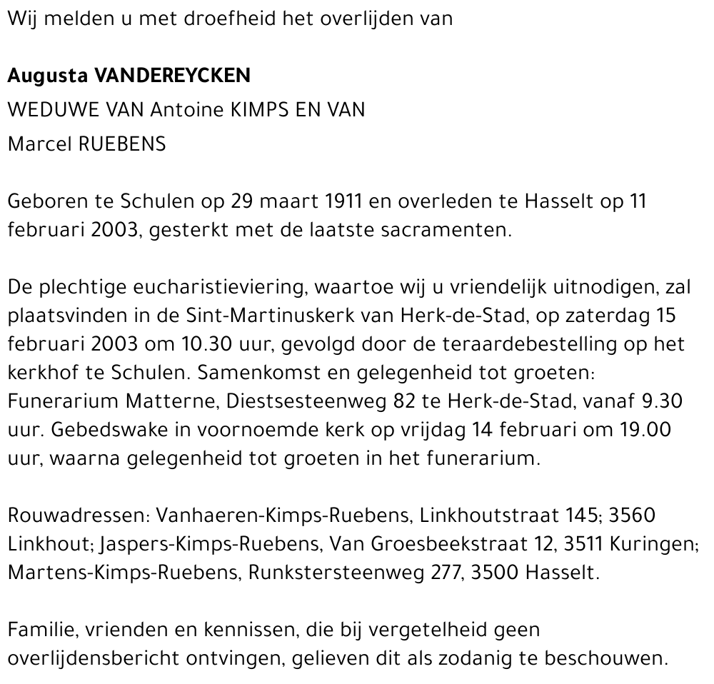 Augusta Vandereycken