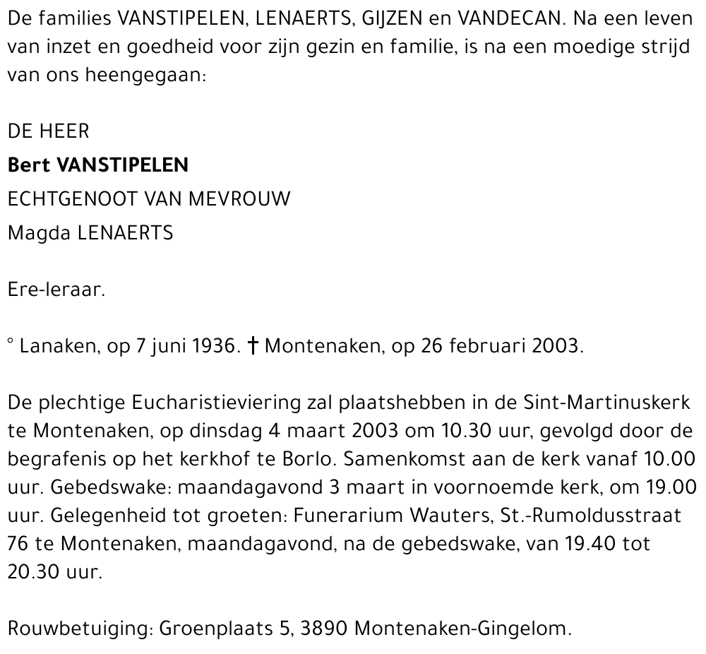 Bert Vanstipelen