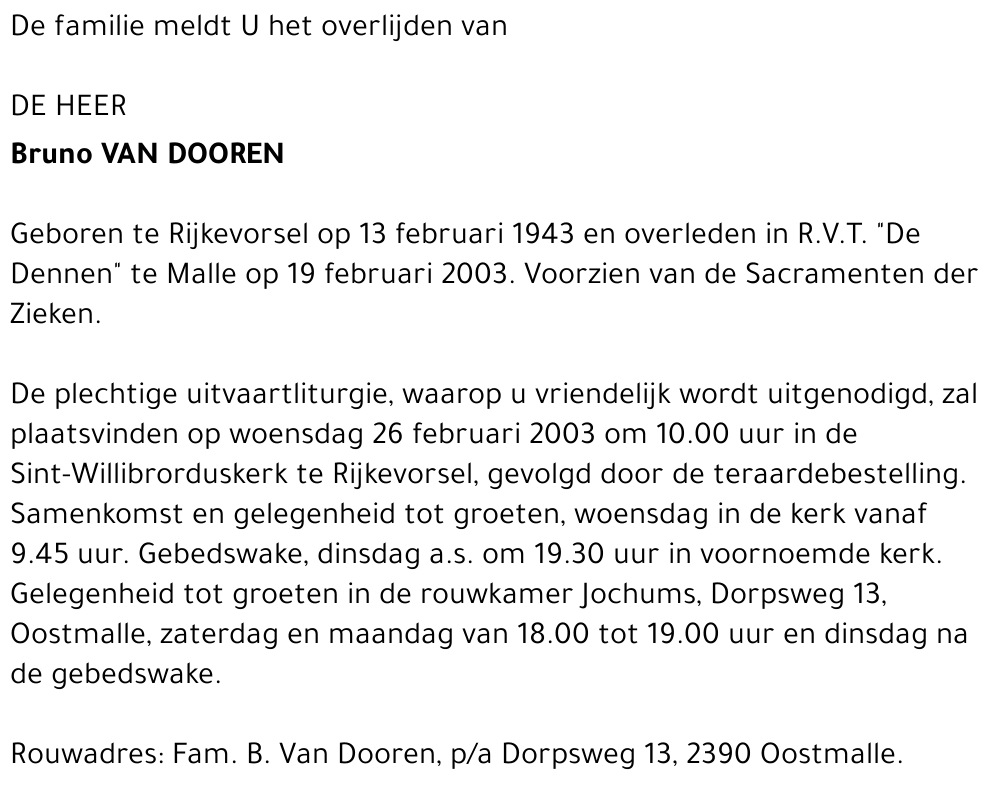 BRUNO VAN DOOREN