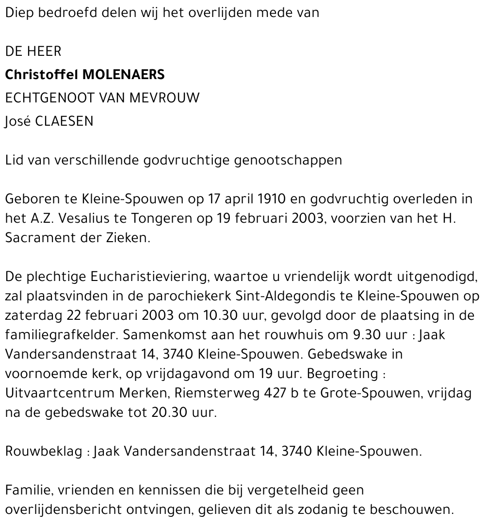 Christoffel Molenaers