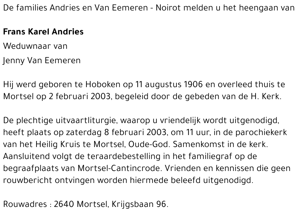 frans andries
