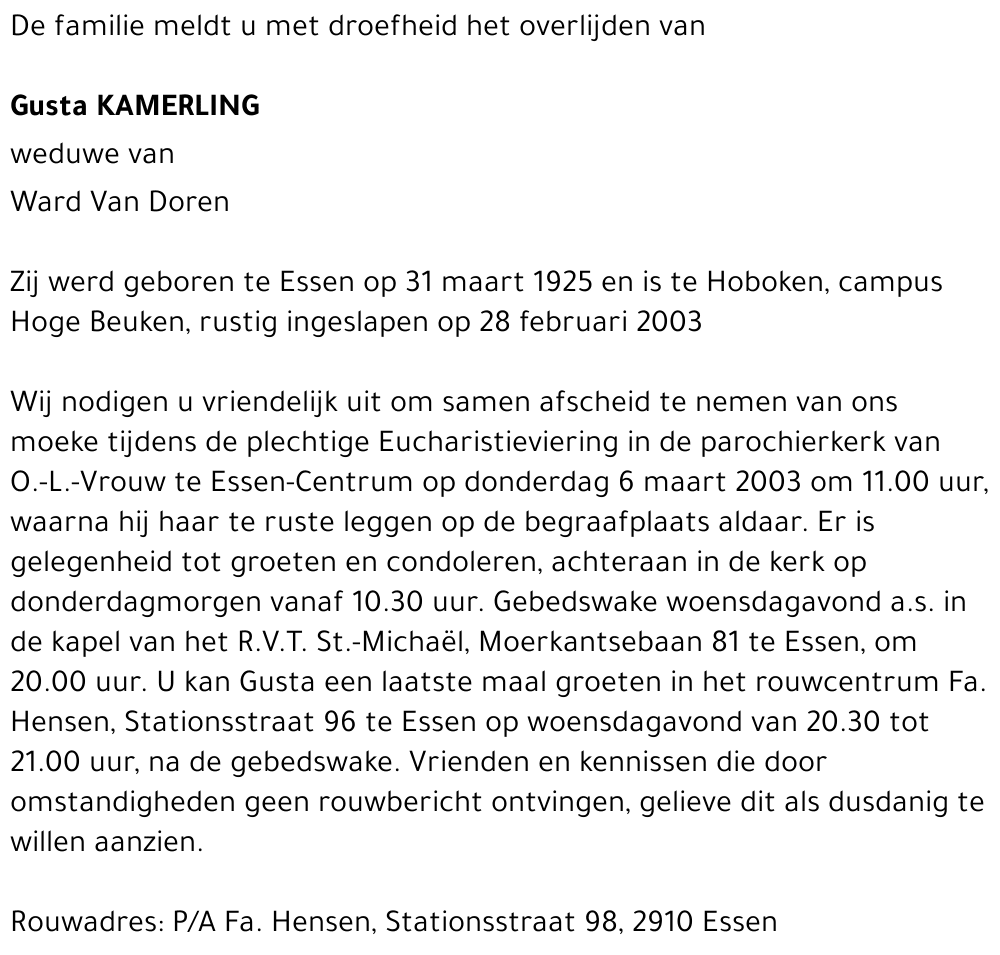 Gusta Kamerling