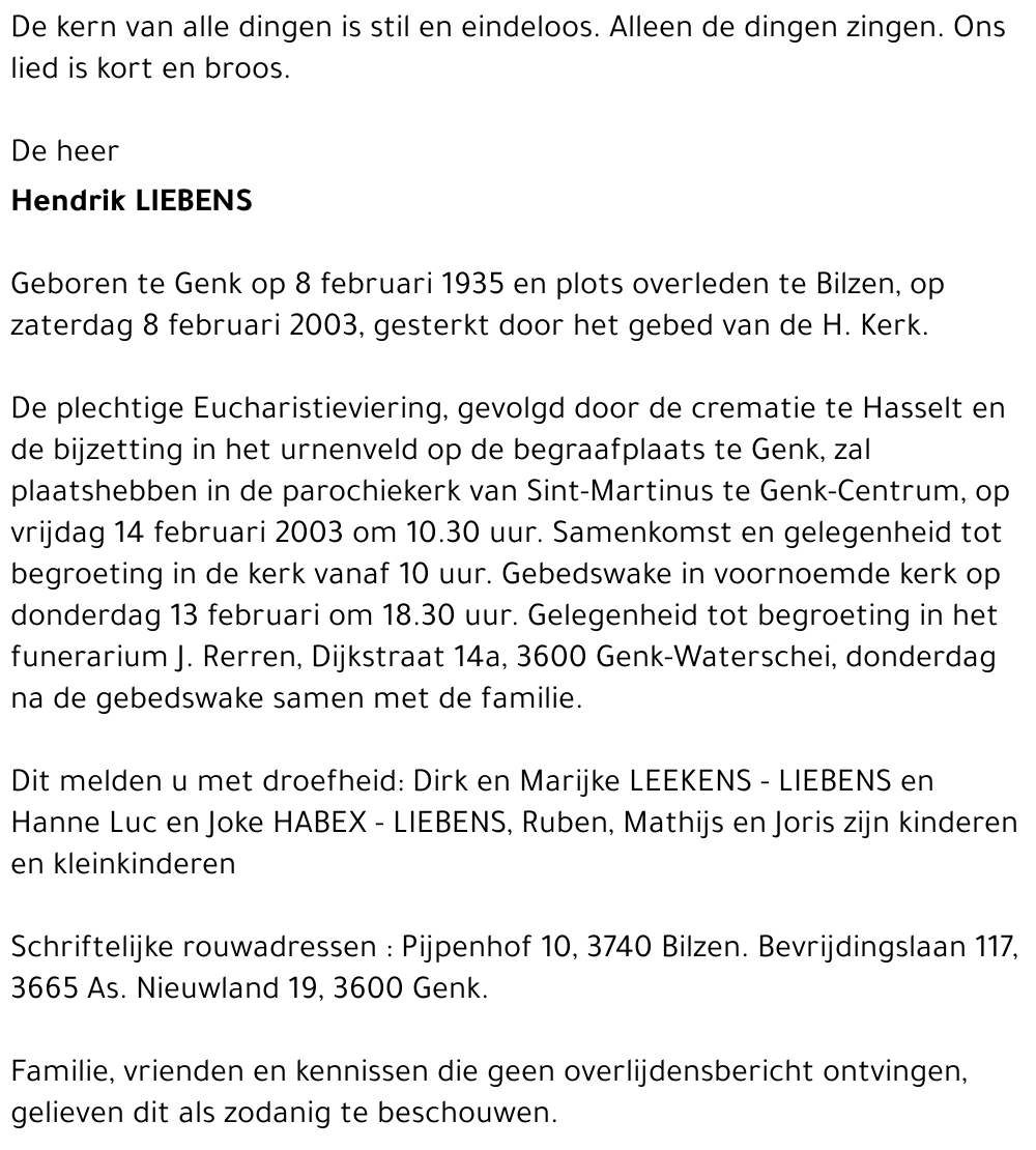 Hendrik LIEBENS