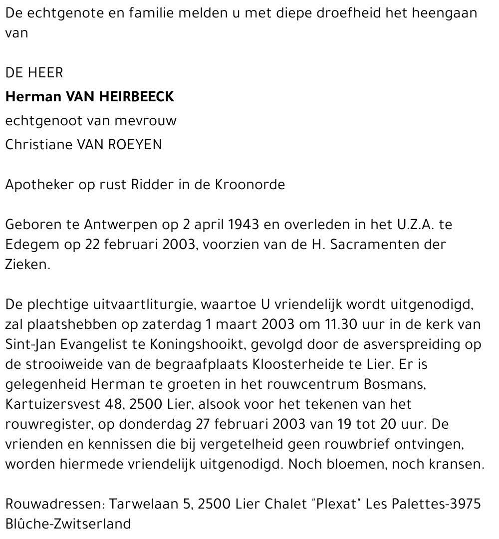 Herman Van Heirbeeck