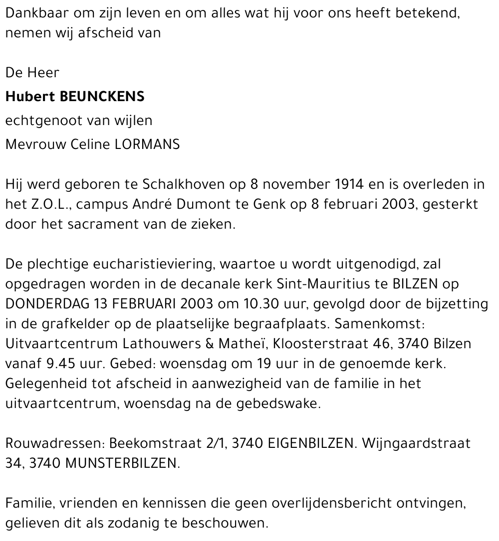 Hubert BEUNCKENS