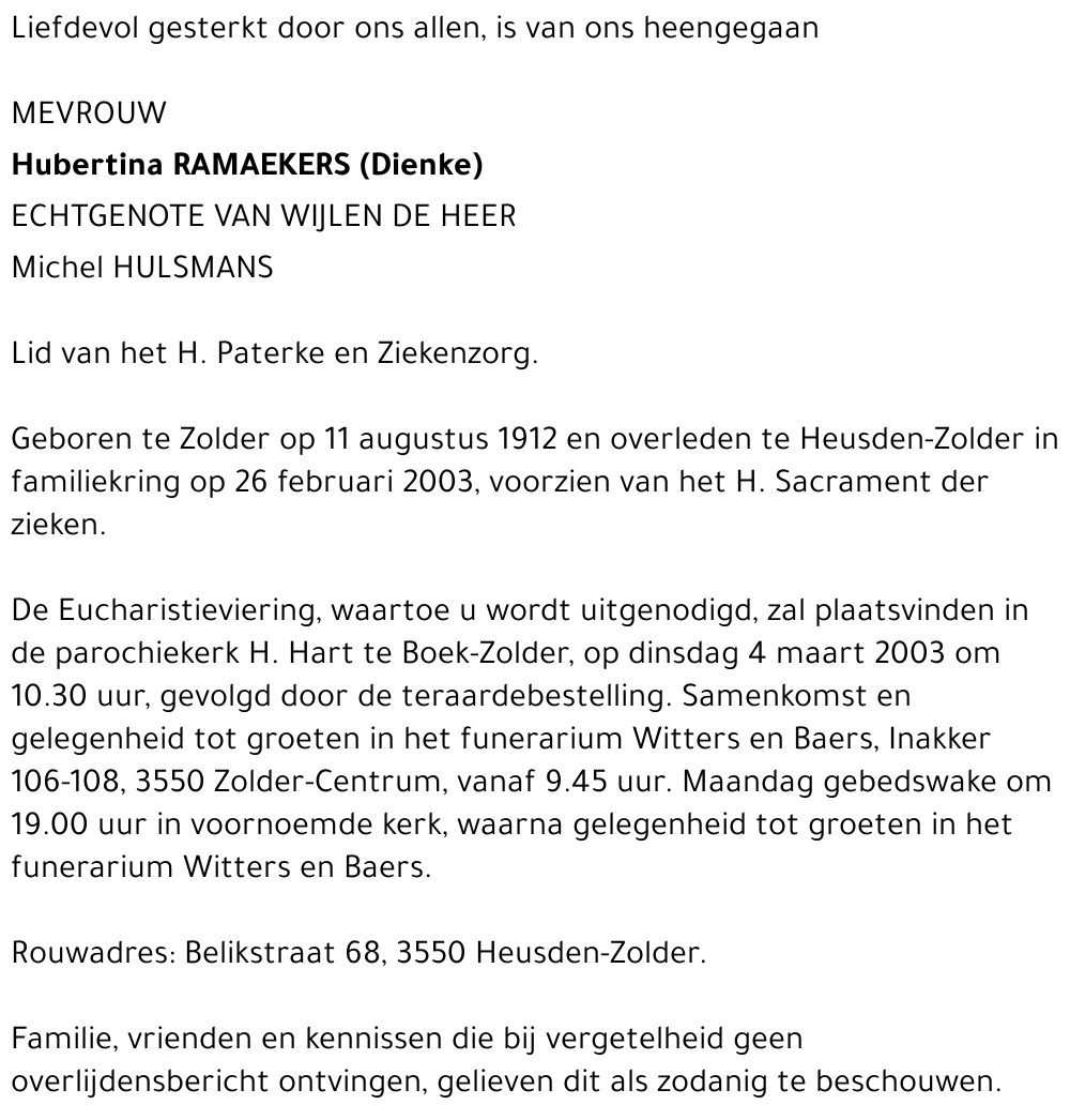Hubertina Ramaekers