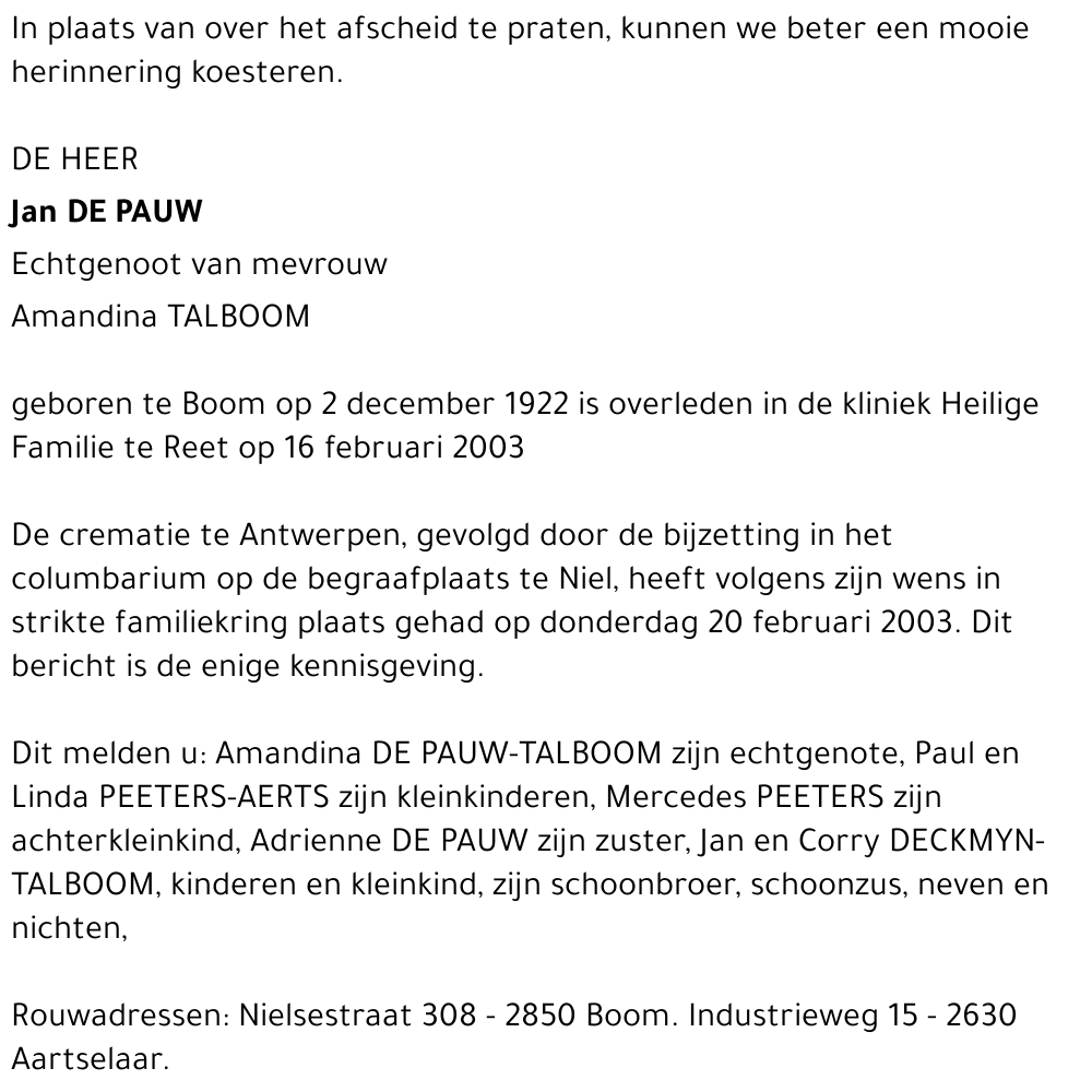 Jan DE PAUW