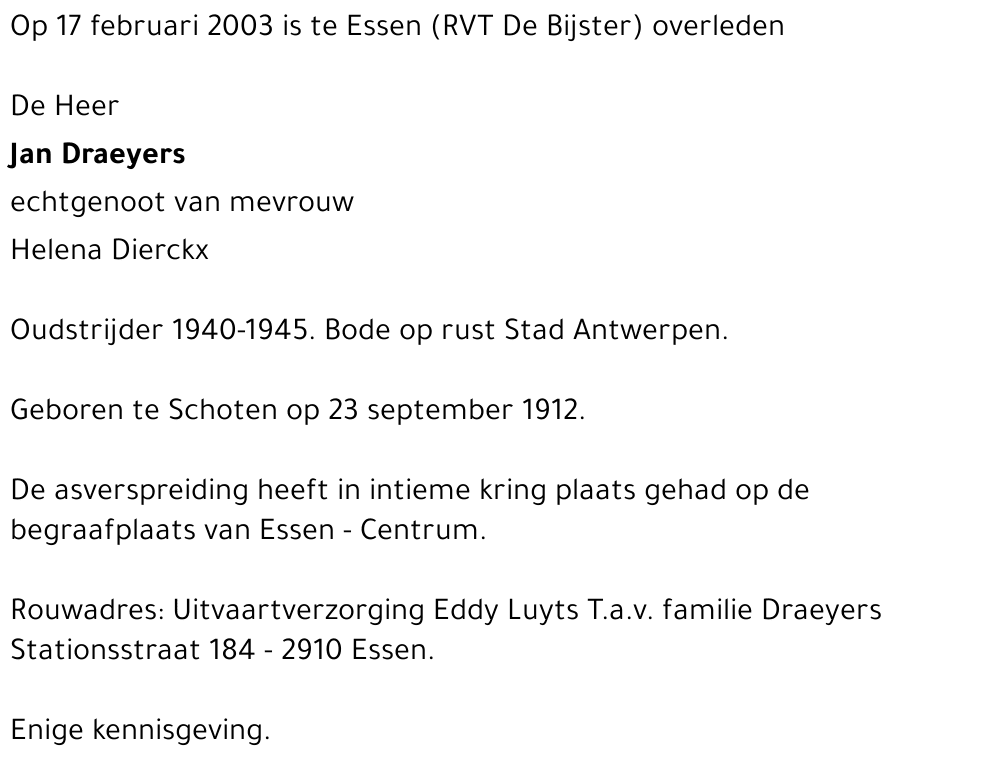 Jan Draeyers