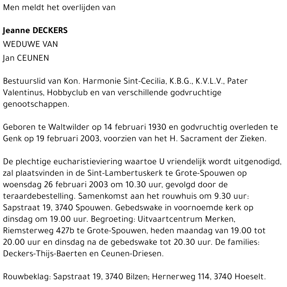Jeanne Deckers