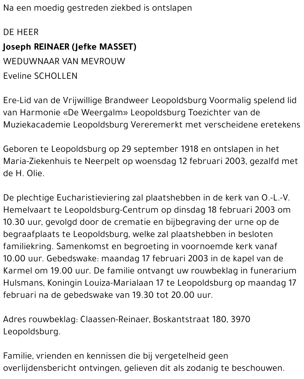 Joseph Reinaer