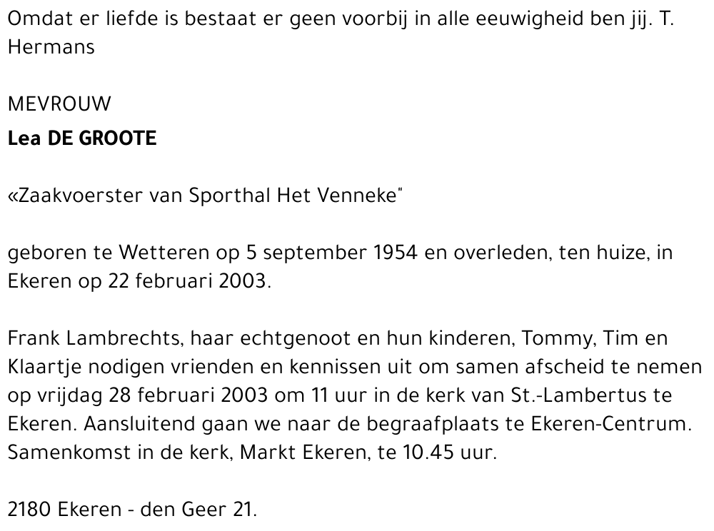 Lea De Groote