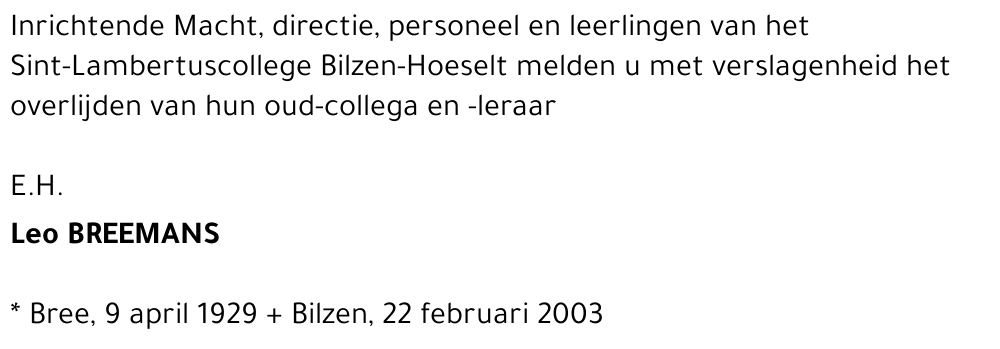 Leo BREEMANS