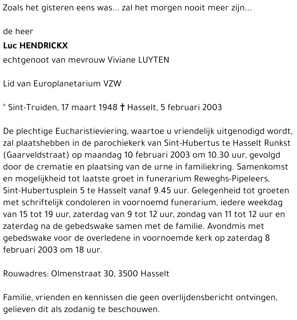 Luc HENDRICKX