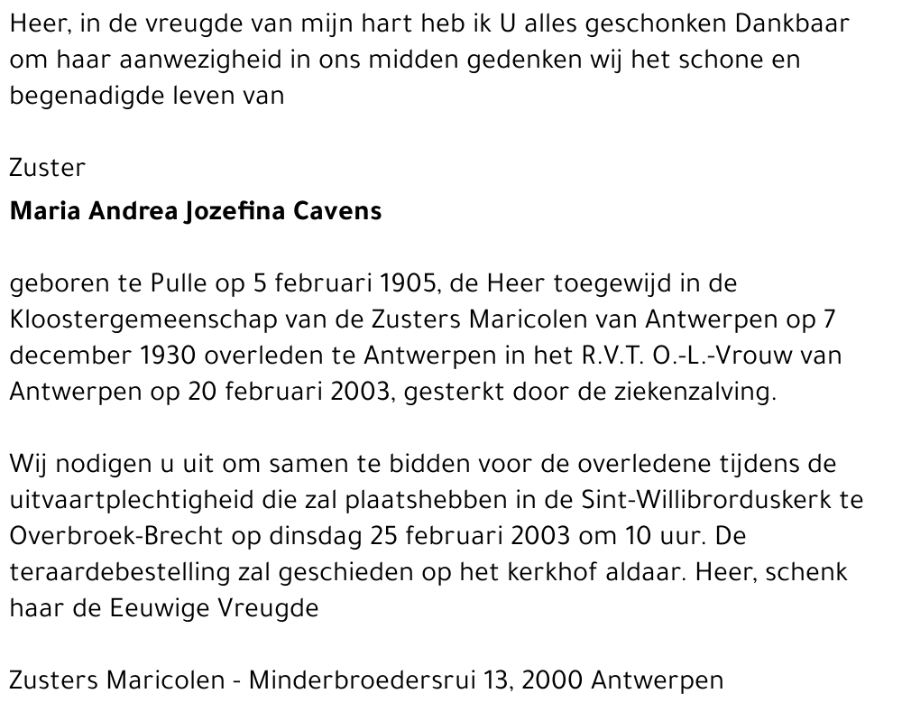 Maria Andrea Josefina Cavens