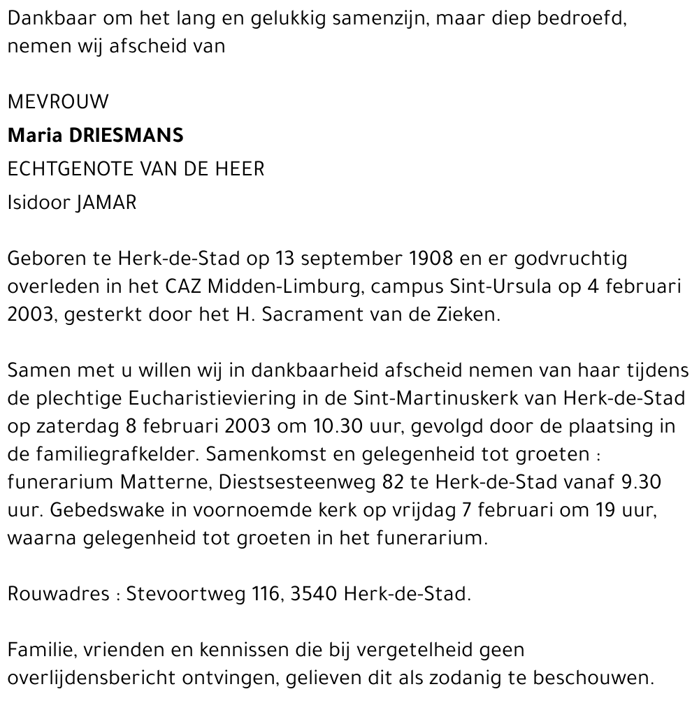 Maria Driesmans