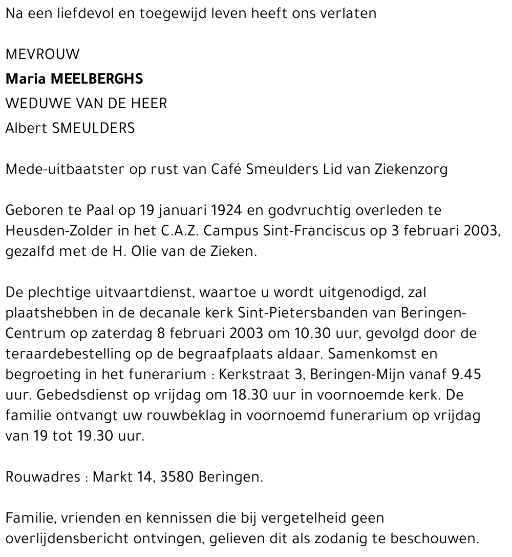 Maria Meelberghs