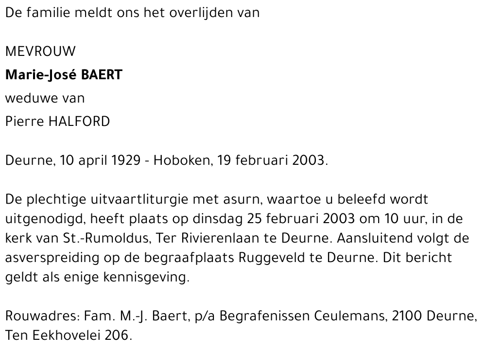 MARIE JOSE BAERT
