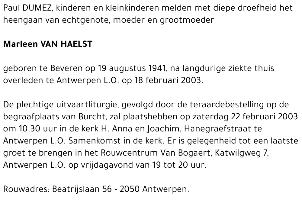 MARLEEN VAN HAELST