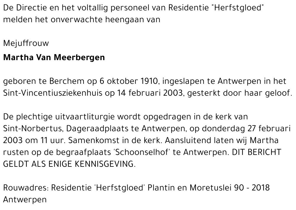 Martha Van Meerbergen