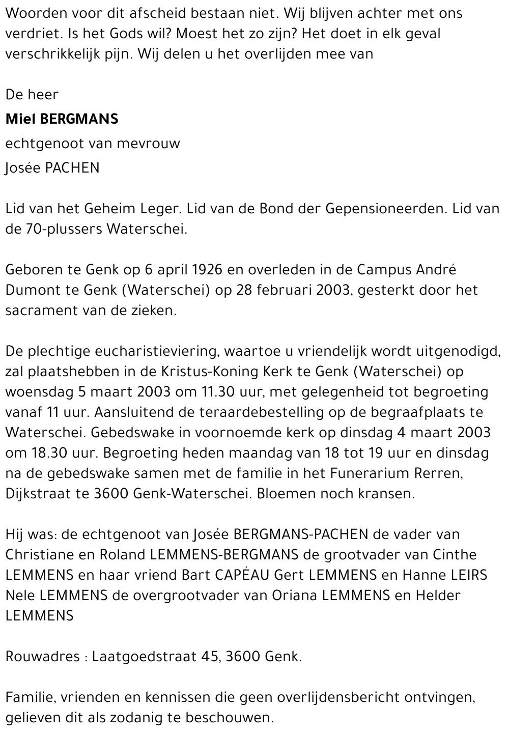 Miel BERGMANS