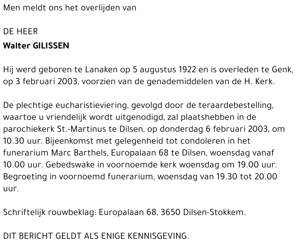 Walter Gilissen