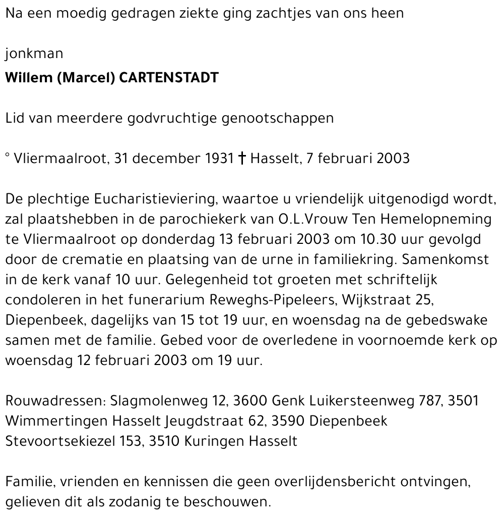 Willem (Marcel) CARTENSTADT