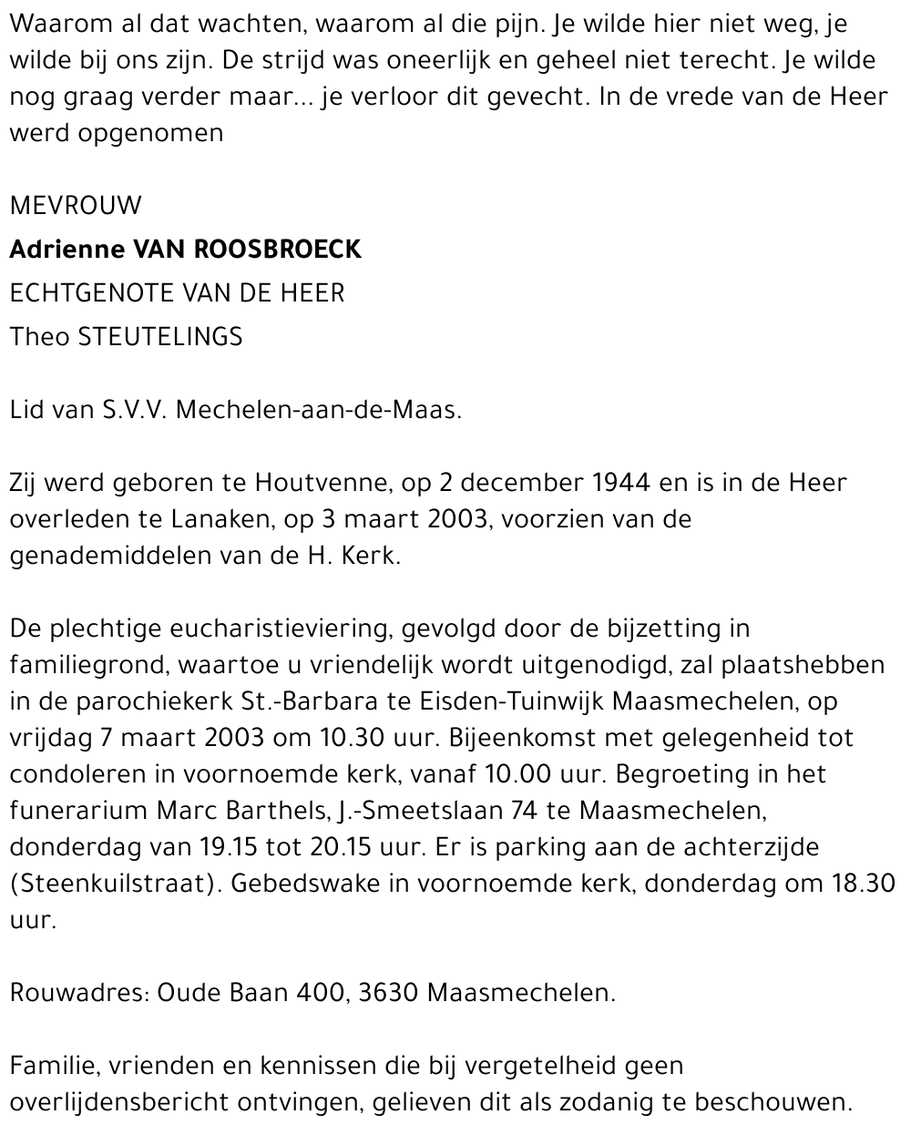 Adrienne Van Roosbroeck