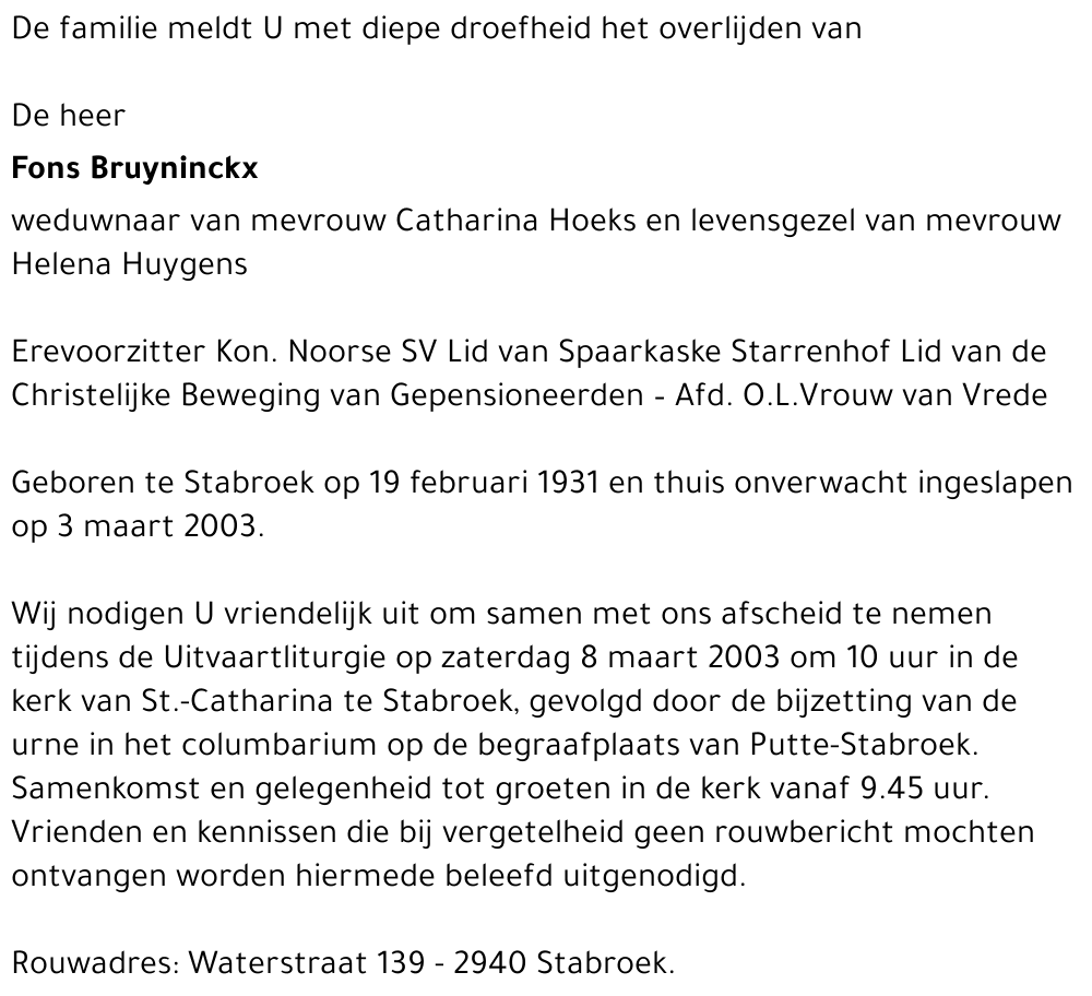 Alfons Bruyninckx