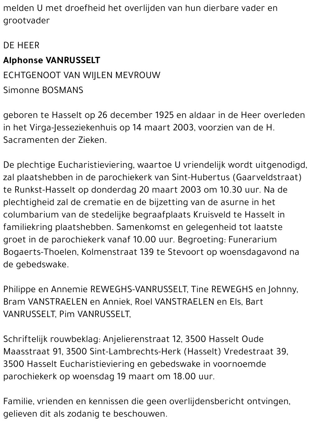 Alphonse Vanrusselt