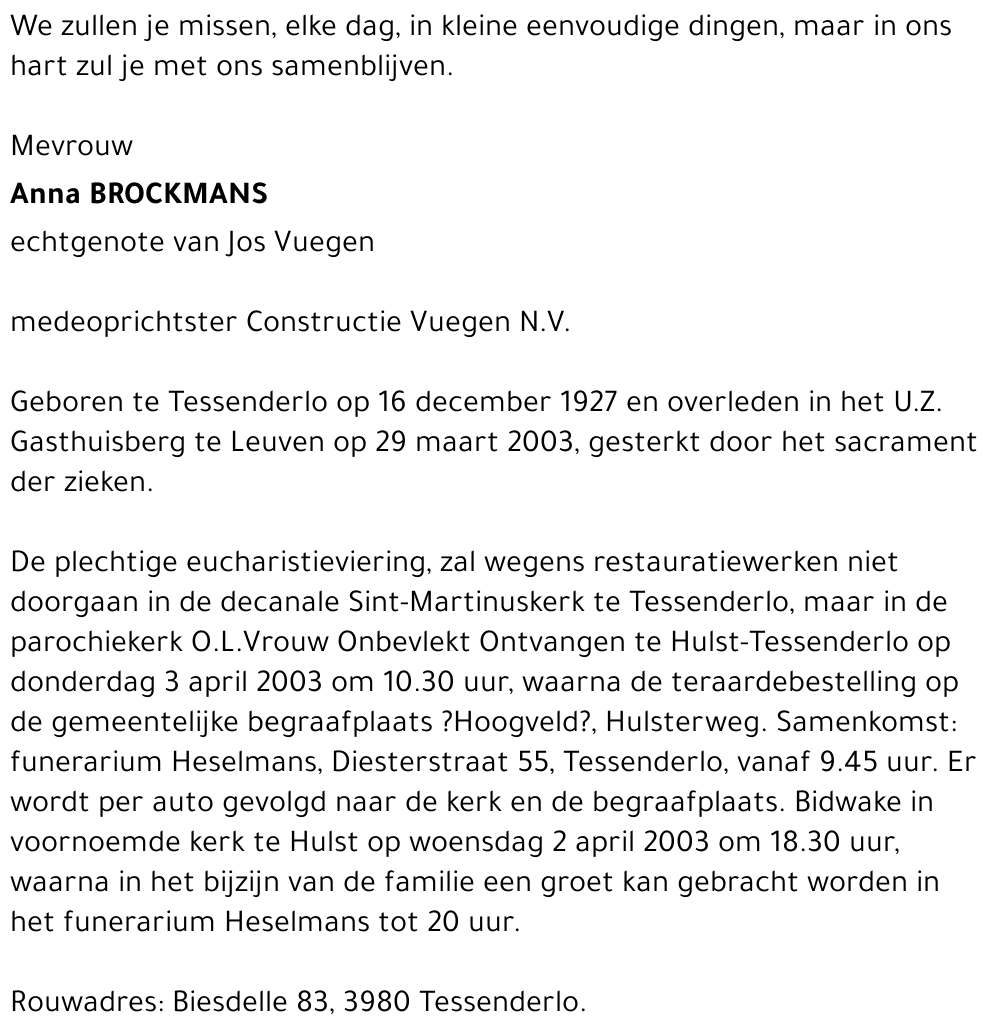 Anna Brockmans