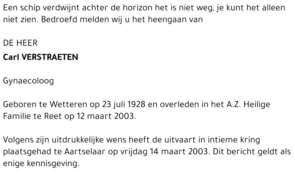 CARL VERSTRAETEN