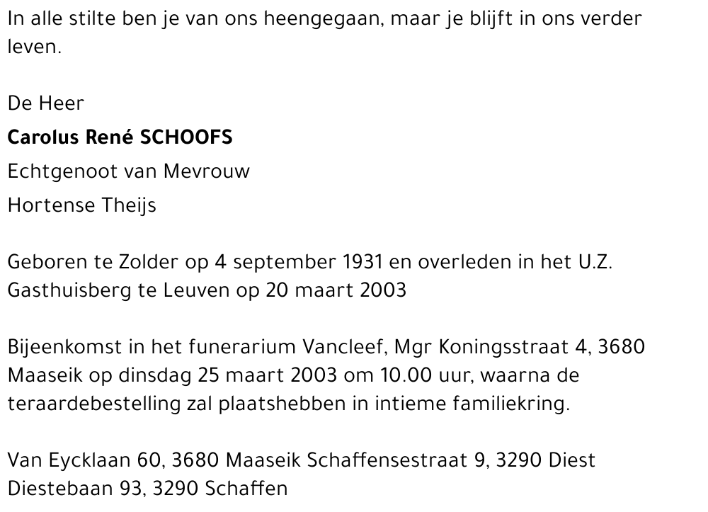 Carolus René Schoofs
