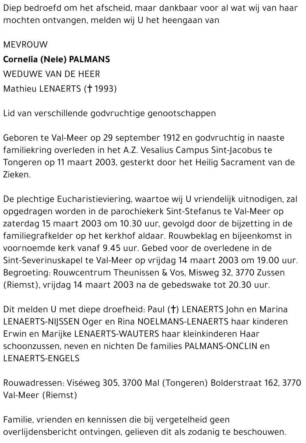 Cornelia (Nele) Palmans