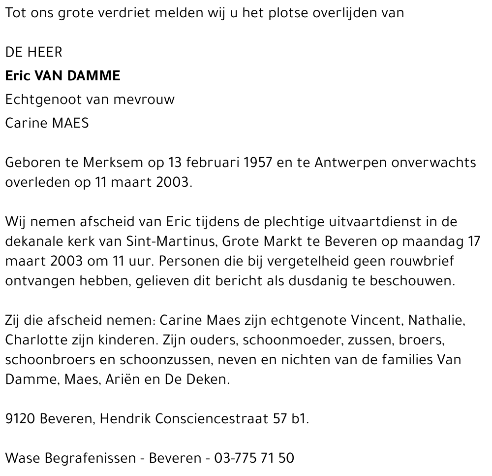 ERIC VAN DAMME