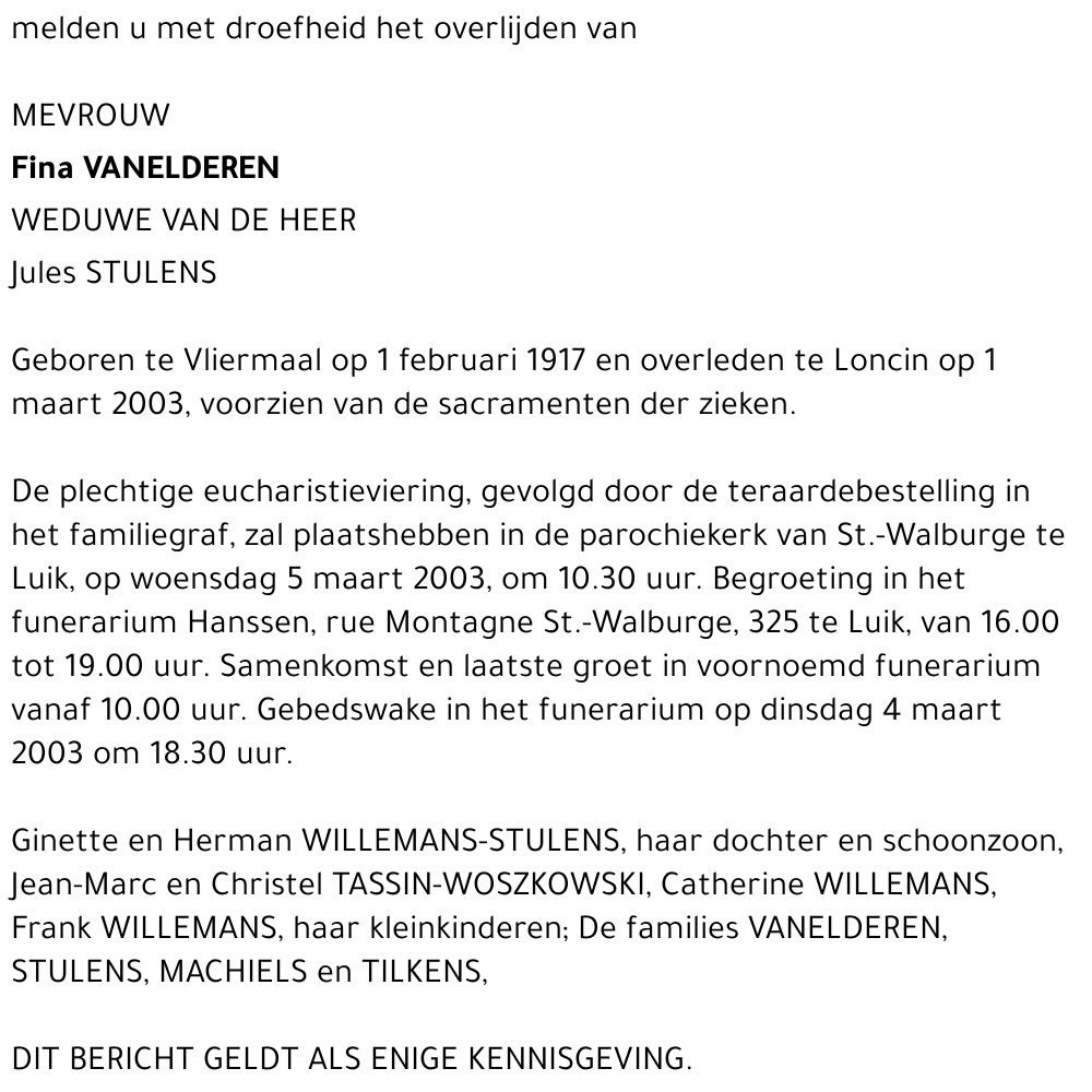 Fina Vanelderen