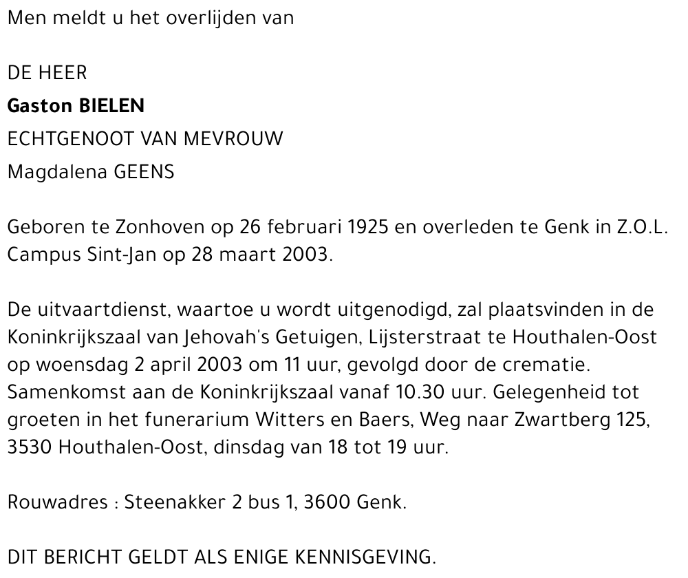 Gaston Bielen